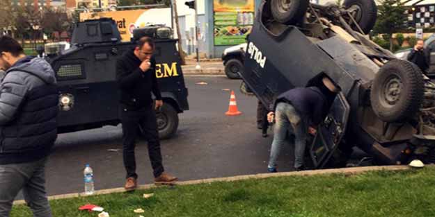 Diyarbakır'da zırhlı araçlar çarpıştı! Polis yaralandı