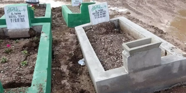 Diyarbakır'ı yağmur vurdu depremzedelerin mezarları çöktü