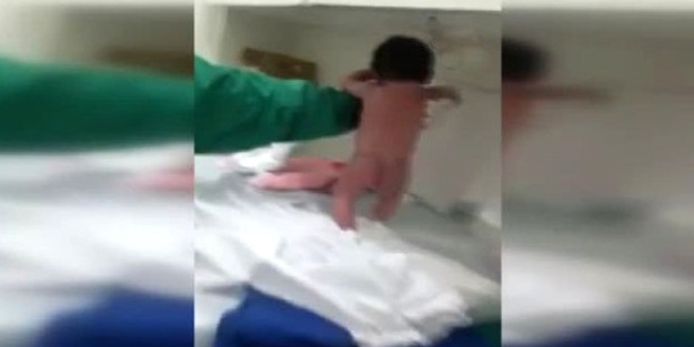 Doğar doğmaz yürüyen bebek doktorları şaşkına çevirdi!