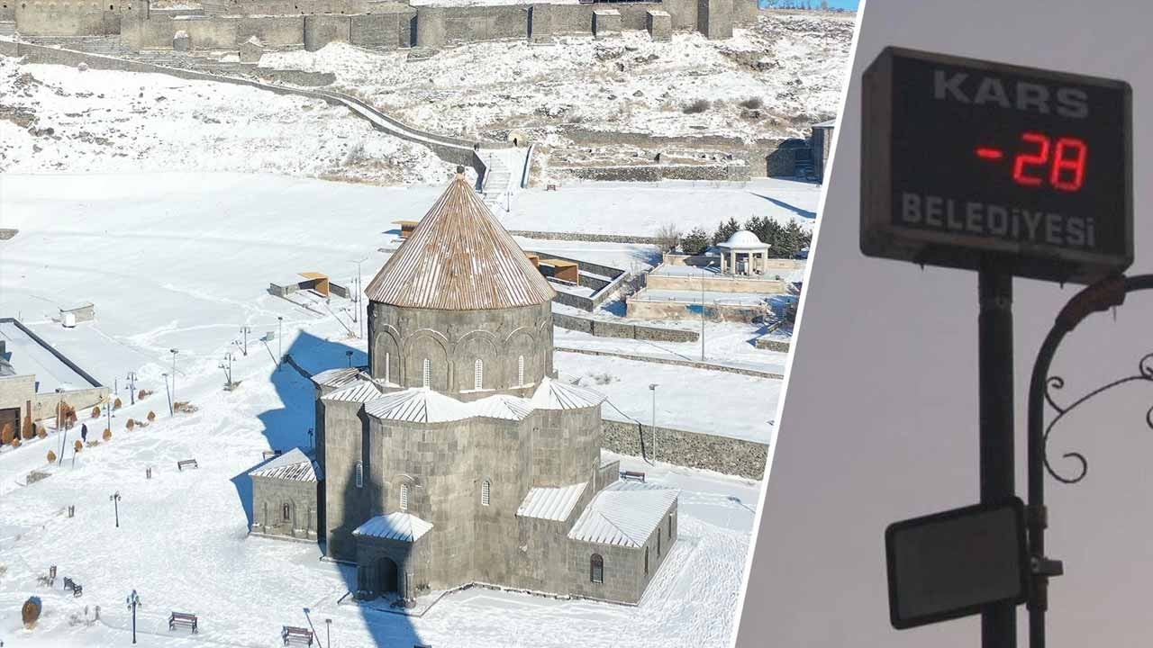 Doğu donuyor, Kars buz kesti! Termometreler -28'i gördü