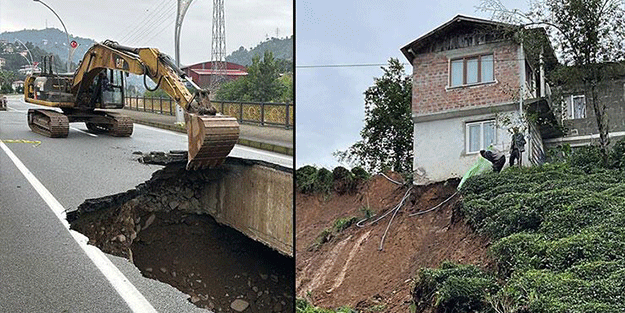 Doğu Karadeniz'de sağanak felç etti: Dereler taştı, heyelanlar oluştu