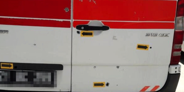 Doğum ihbarına giden ambulans kurşun yağmuru