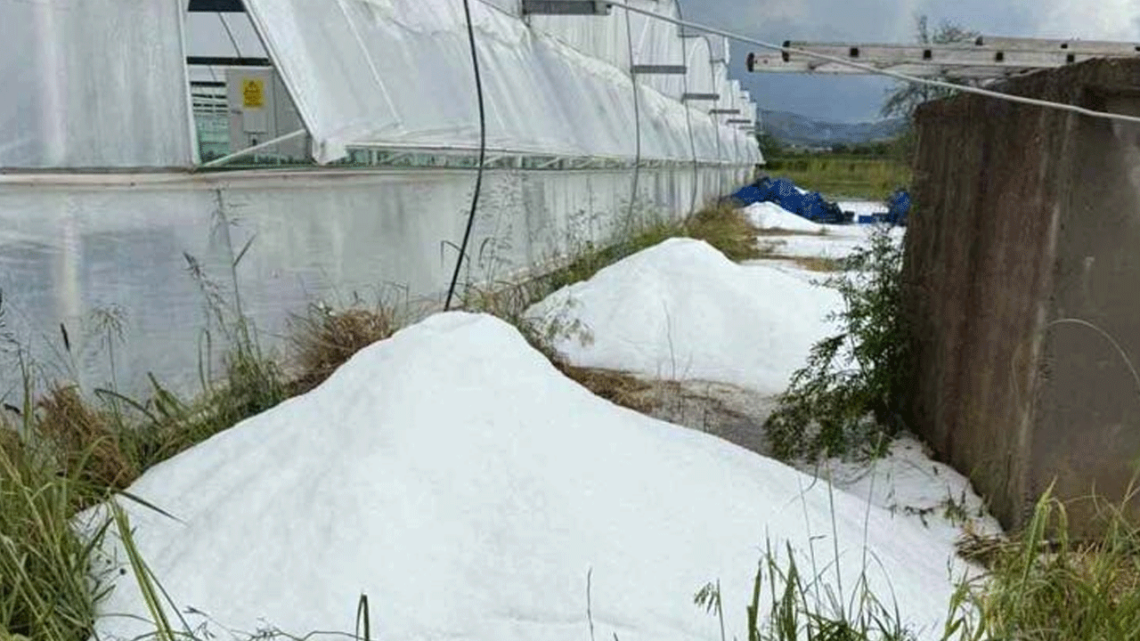 Dolu tarım arazilerine zarar verdi