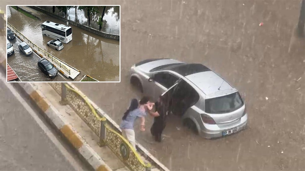 Dolu ve sağanak Edirne’yi fena vurdu, yollar göle döndü