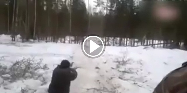 Domuzu vuramayan avcı öyle bir kaçtı ki!