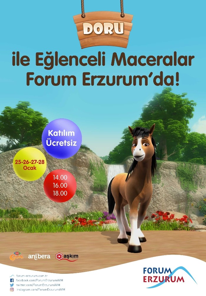 Doru ve Dostlarının Maceraları Forum Erzurum’da çocukları bekliyor 