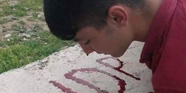 Dövdükleri çocuğun kanıyla HDP yazdırdılar!