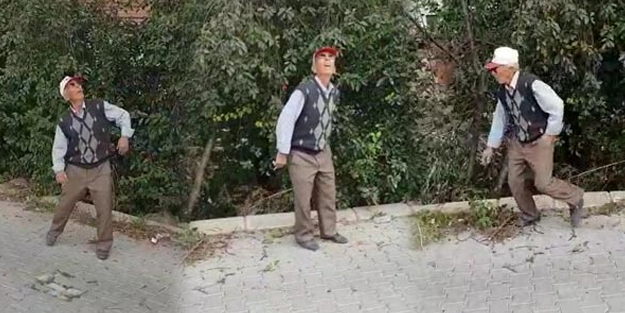 Drone gören yaşlı amcanın komik tepkisi