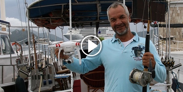 Drone ile balık avladı!