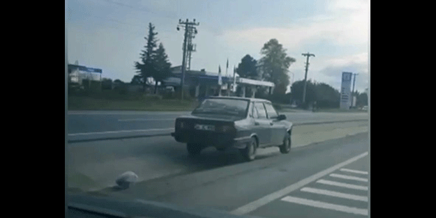 Duble yolda yaptığı şeye bakın! Böylelerine basacaksın cezayı