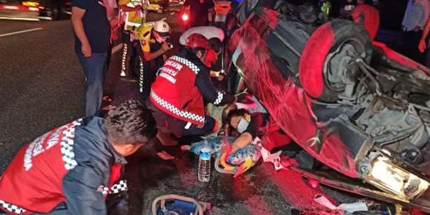 Düğün dönüşü feci kaza: 1 ölü 4 yaralı