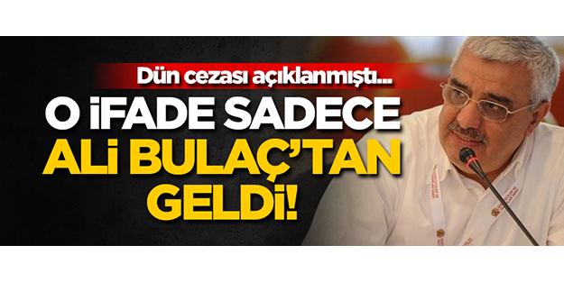 Dün cezası açıklanmıştı... O ifade sadece Ali Bulaç'tan geldi!