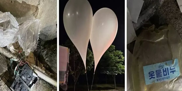 Skandal hareket! Kuzey Kore'den balonlarla oraya çöp ve dışkı gönderdiler...