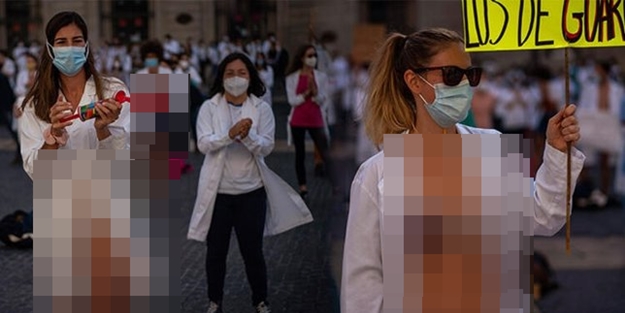 Dünya bu eylemi konuşuyor! Protestoya edepsizliği karıştırdılar