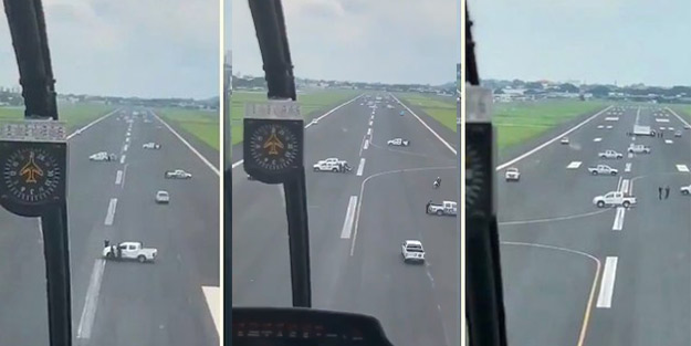 Dünya bu görüntüleri konuşuyor! Koronavirüs tespit edilen uçağı böyle engellediler