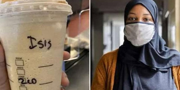 Dünya bu skandalı konuşuyor! Müslüman kadının aldığı kahveye yazdılar