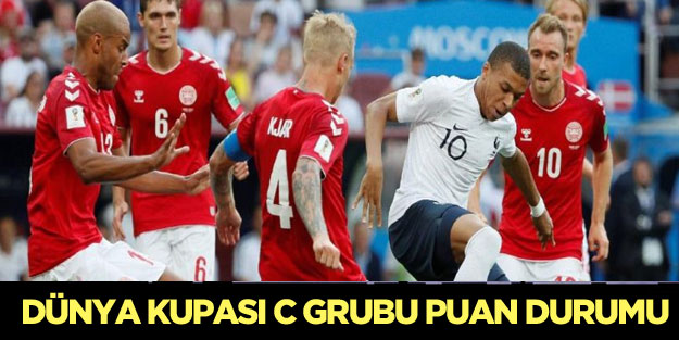 Dünya Kupası grup maçları puan durumu C grubu Fransa Danimarka Peru Avustralya