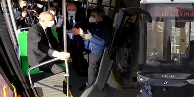Sürücüsüz otobüsü test eden Erdoğan: Ülkemiz için bir iftihar