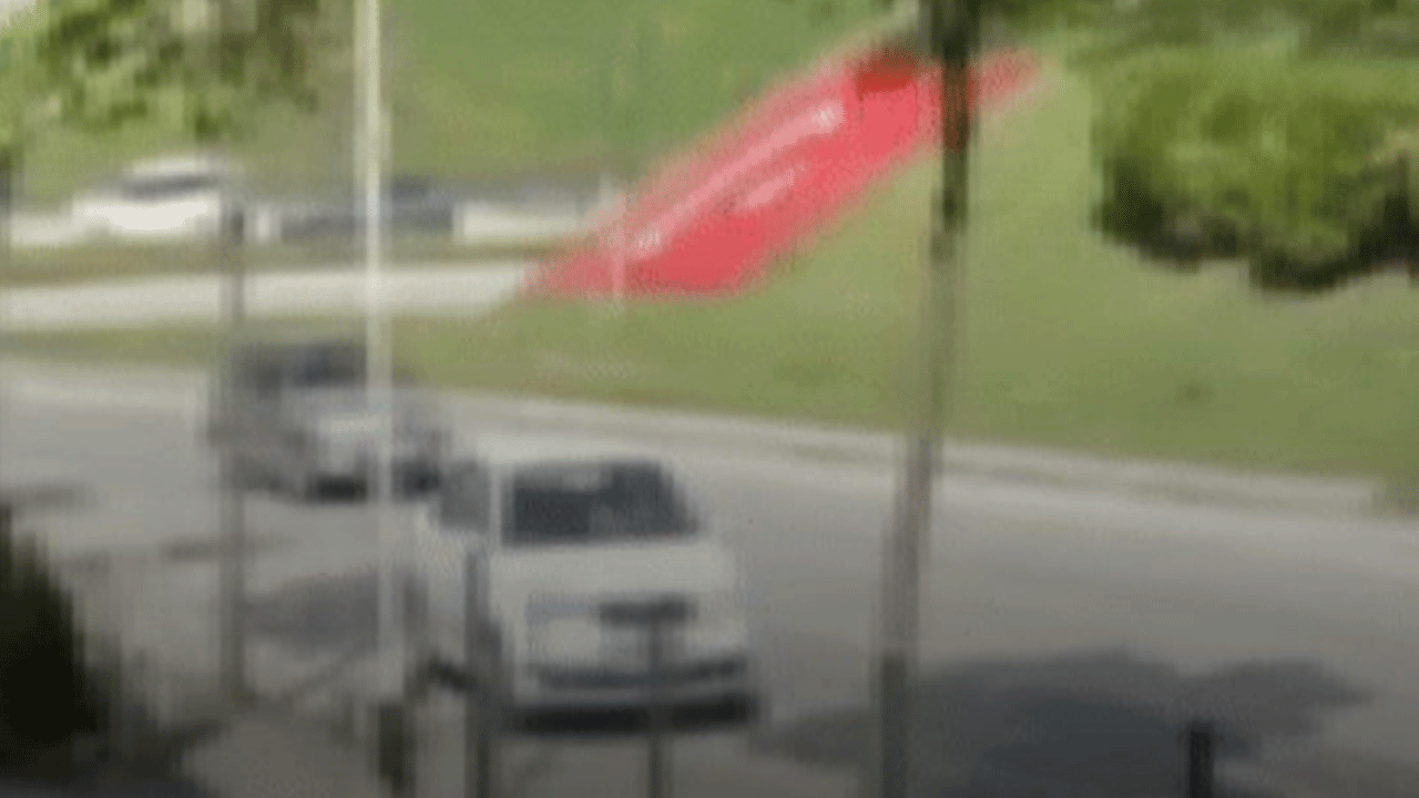 Düz yolda ağaca çarptı! O anlar böyle görüntülendi!