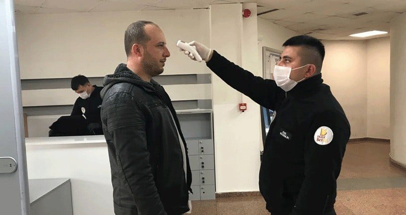 Düzce Belediyesinde ateş ölçerli önlem 