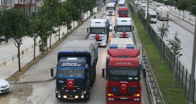 Düzce'de 100 TIR'lık kardeşlik konvoyu