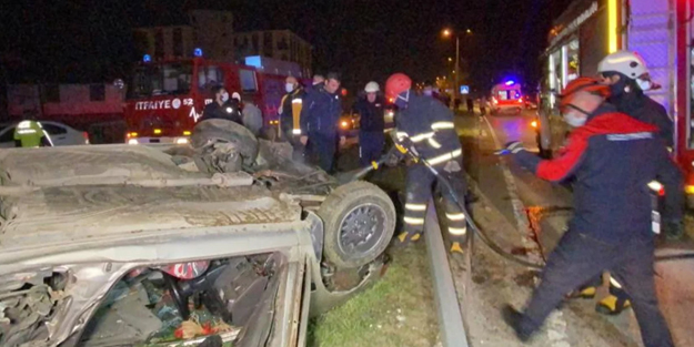Düğünden dönen aile kaza yaptı: 2'si ağır 4 yaralı