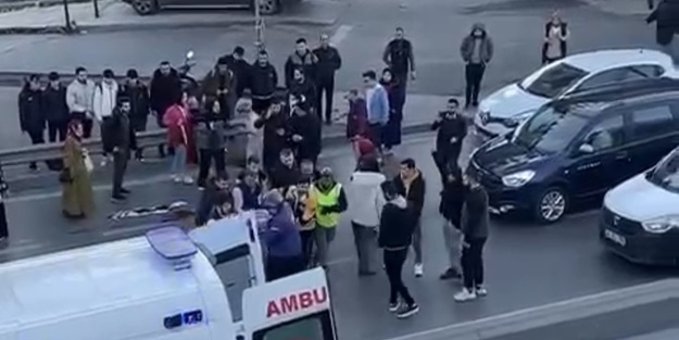 E-5'e elektrikli motorla çıkan sürücüye tır çarptı!