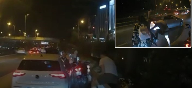 E-5'te feci kavga: Önce dövdü sonra ezmeye çalıştı!