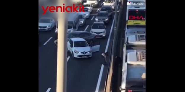 E-5'te kedi için bir anda sol şeridi kapattı