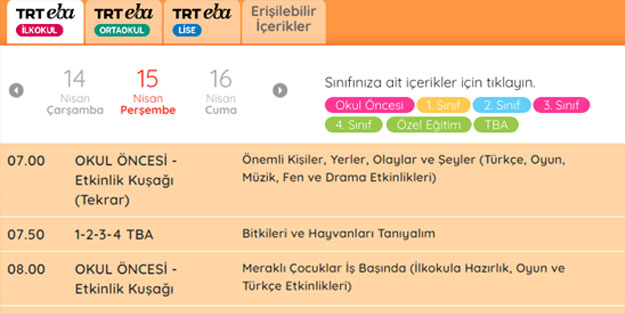 EBA canlı ders saatleri, EBA ders programı ders yayını akışı! 15 Nisan EBA canlı ders saatleri, ilkokul EBA, ortaokul EBA, lise EBA ders saati