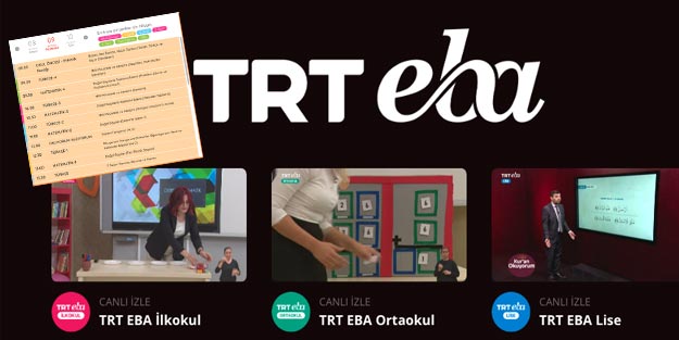 EBA TV canlı ders programı canlı ders saatleri belli oldu