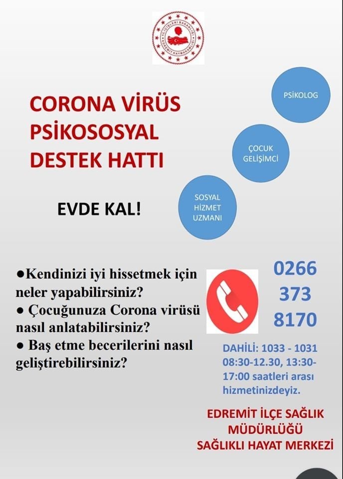 Edremit’te Psikososyal Destek Danışmanlık Hattı hizmete girdi 