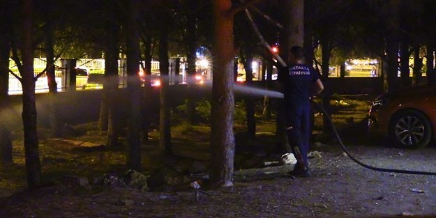Eğitim ve araştırma hastanesi otoparkında yangın!