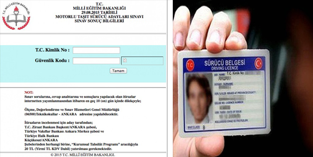 Ehliyet sınav sonuçları açıklandı