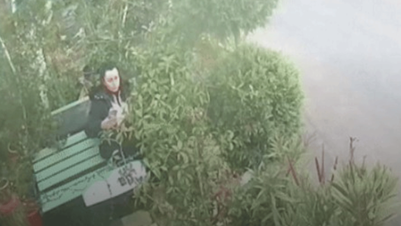 Ehliyetsiz sürücü bankta oturan kadına böyle çarptı!