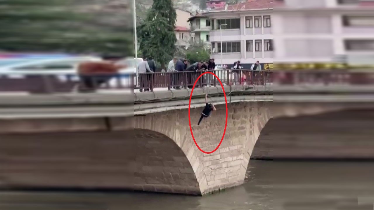 Ekipler seferber olup kurtardı! Köprüden Yeşilırmak’a atladı