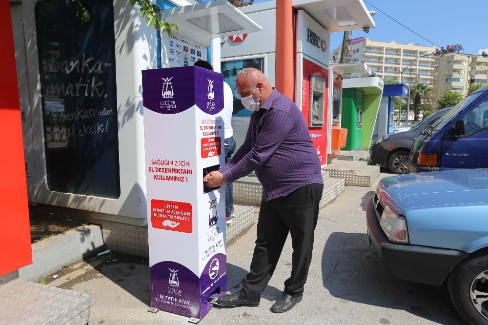 El dezenfektan üniteleri halkın hizmetine sunuldu 