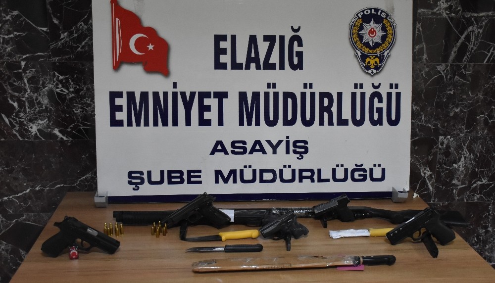 Elazığ polisinin şok uygulamalarında, 7 silah ele geçirildi 