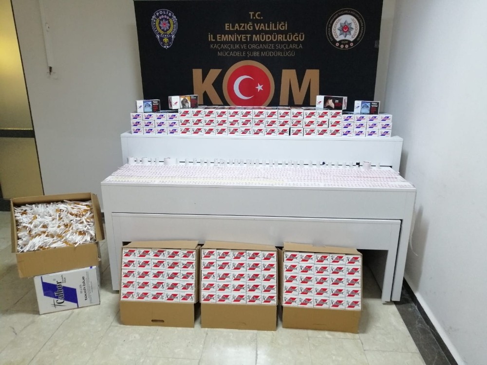 Elazığ’da 225 karton kaçak sigara ve bandroller ele geçirildi 