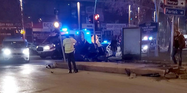 Elazığ'da çaldığı araçla kaza yapan şüpheli yaralandı