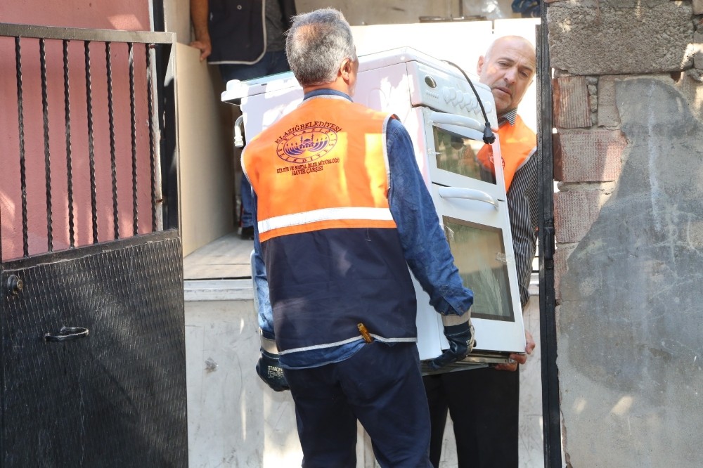 Elazığ’da eşyasız evde yaşayan aileye yardım eli 