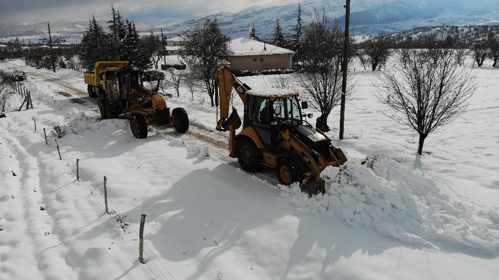 Elazığ’da karla mücadele 