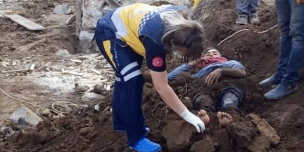 Elektrik akımına kapılan işçi toprağa gömüldü