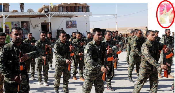 Öcalan posteri önünde tören düzenlediler