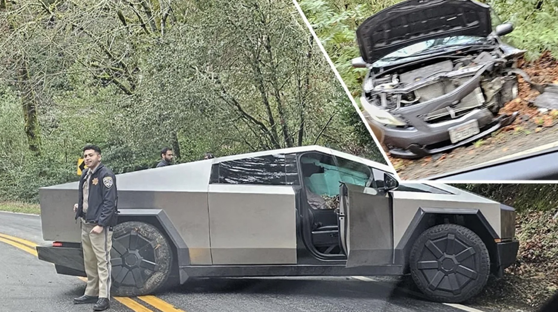 Elon Musk'ın Cybertruck'ı ilk kazasını yaptı! Kafa kafaya çarpıştılar!