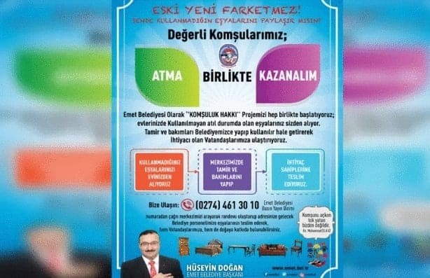 Emet Belediyesi’nden ’Komşu hakkı’ projesi 