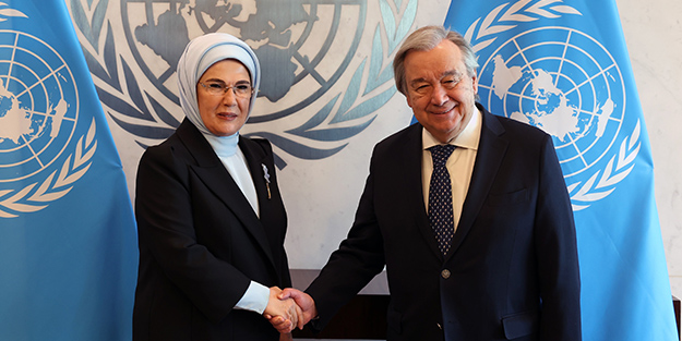 Emine Erdoğan, BM Genel Sekreteri Guterres'le görüştü