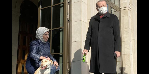 Emine Erdoğan, Cumhurbaşkanı Erdoğan'ı mesaiye 'Leblebi' ile birlikte uğurladı