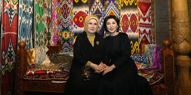 Emine Erdoğan, Özbekistan Cumhurbaşkanı'nın eşi ile görüştü