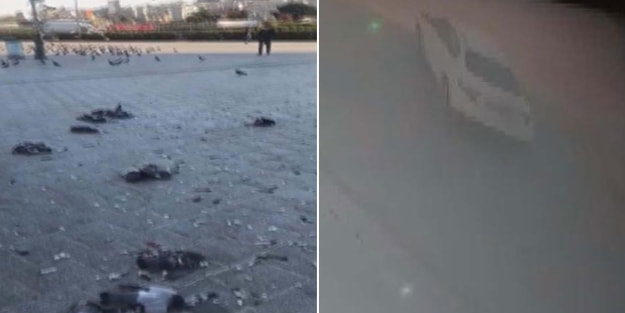 Eminönü Meydanı'nda otomobiliyle güvercinleri ezdi
